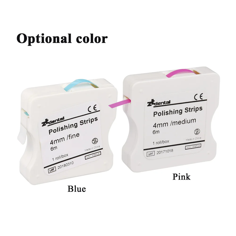 

1Roll Dental Polishing Strip 4mm Resin Tooth Interdental Sanding Grinding Whitening Teeth Surface Dental Tool Light blue/Pink