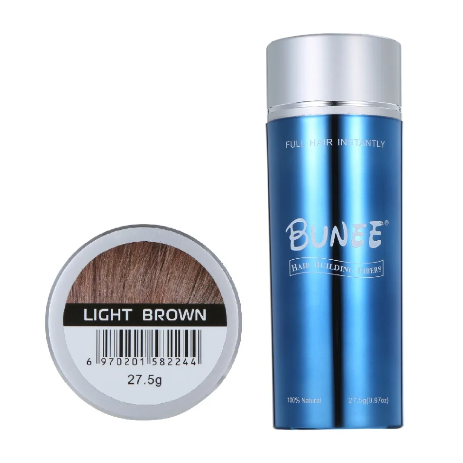 Light Brown BUNEE волосы строительные волокна 27,5 г волосы утолщение порошок мгновенное утолщение натуральные волосы выпадения консилер для мужчин и женщин - Цвет: Light Brown