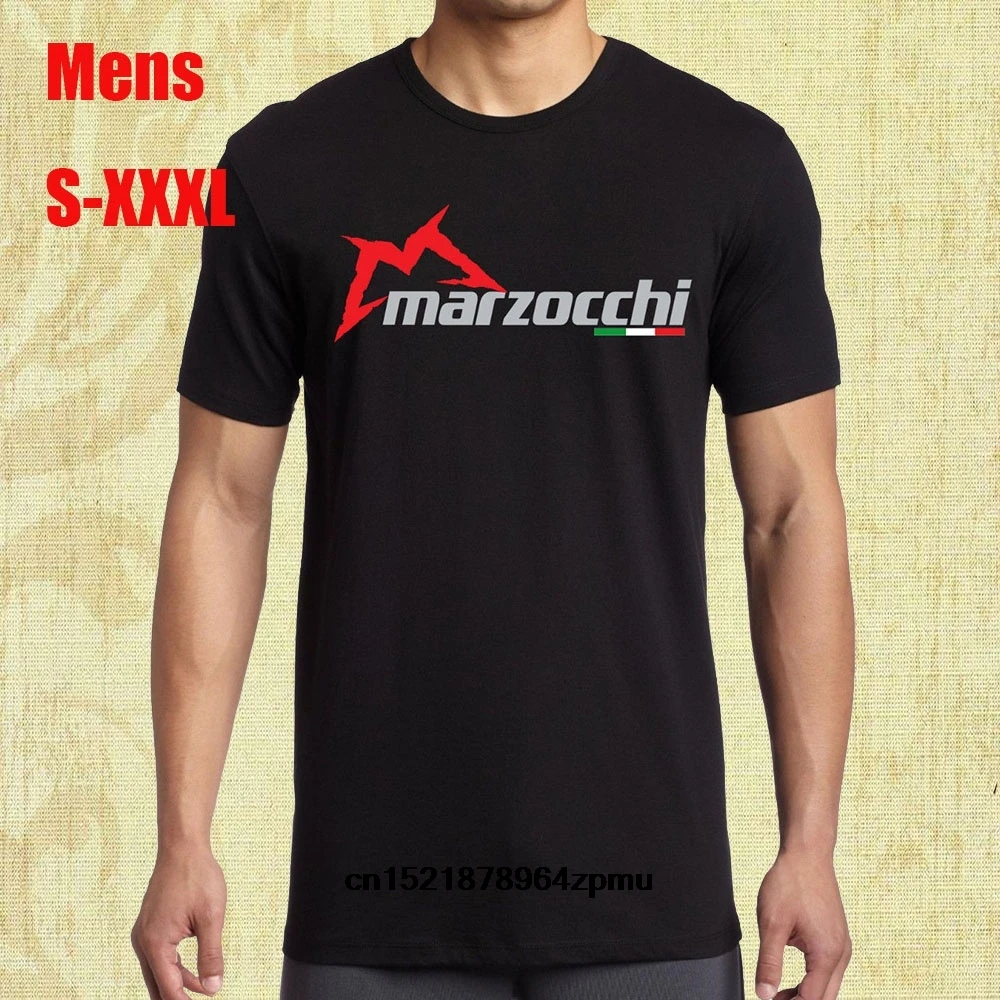 Men T shirt Marzocchi Logo Suspension Fork Motor Bike s Black Shirt Cotton Short Sleeves Funny Graphic Tee | Мужская одежда