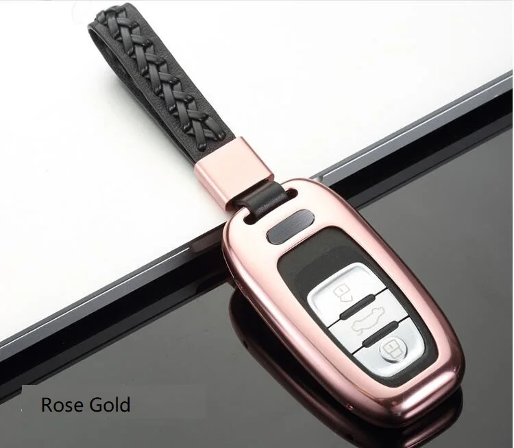 Алюминиевый Брелок для автомобильных ключей, чехол для ключей в виде ракушки кожаный ремень Алюминий брелок для ключей из мешок для хранения для Audi A4L A5 A6L A7 A8L S5 S6 Q5 SQ5 RS5 - Название цвета: 08