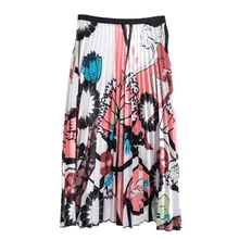 Женская модная плиссированная юбка эластичная высокая талия мультяшная длинная юбка женская s весна лето миди юбки трапециевидные женские Faldas