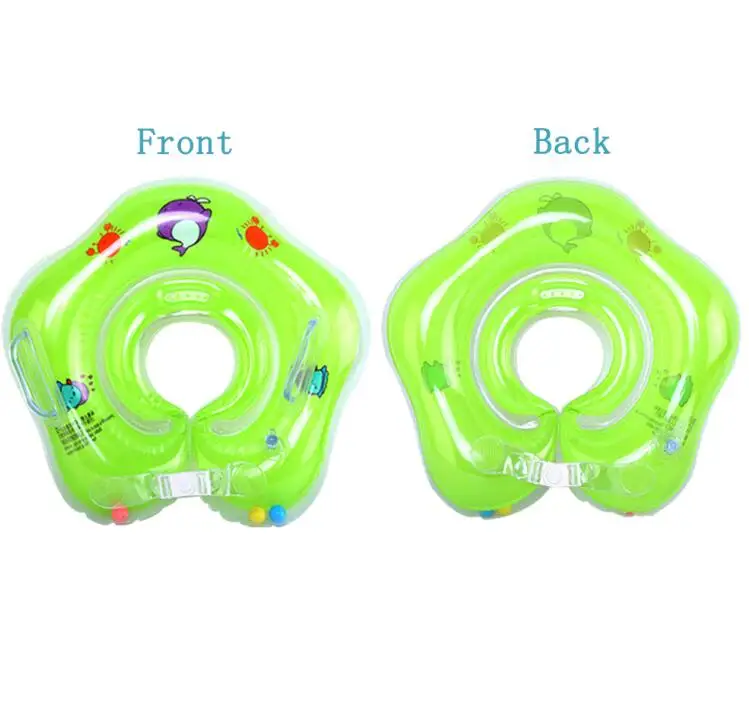 От 0 до 18 месяцев Новорожденные шеи колеса надувные для детей водные игрушки Плавательный круг Младенцы маленькие дети безопасности плавающие Детские ванны шеи кольца - Цвет: Green