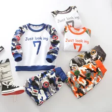 

Children Clothing Spring And Autumn Children's Suit Cotton Sports Long-sleeved Camouflage T Cute Children's Shirt + Pants 2 Sets
