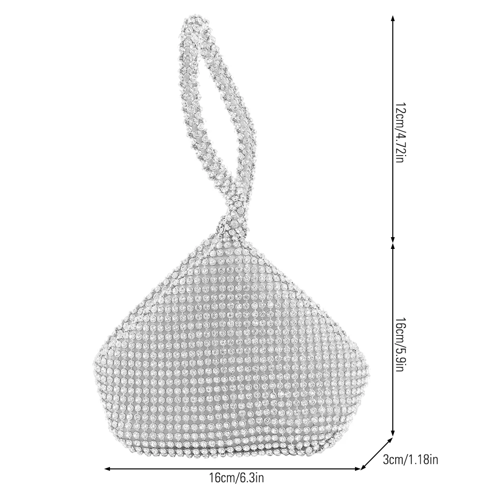Woman Evening bag Diamond Rhinestone Female Clutch Lady Wallet Wedding Purse Party Bag Banquet Silver Woman Evening bag Diamond Rhinestone Female Clutch Lady Wallet Wedding Purse Party Bag Banquet Silver