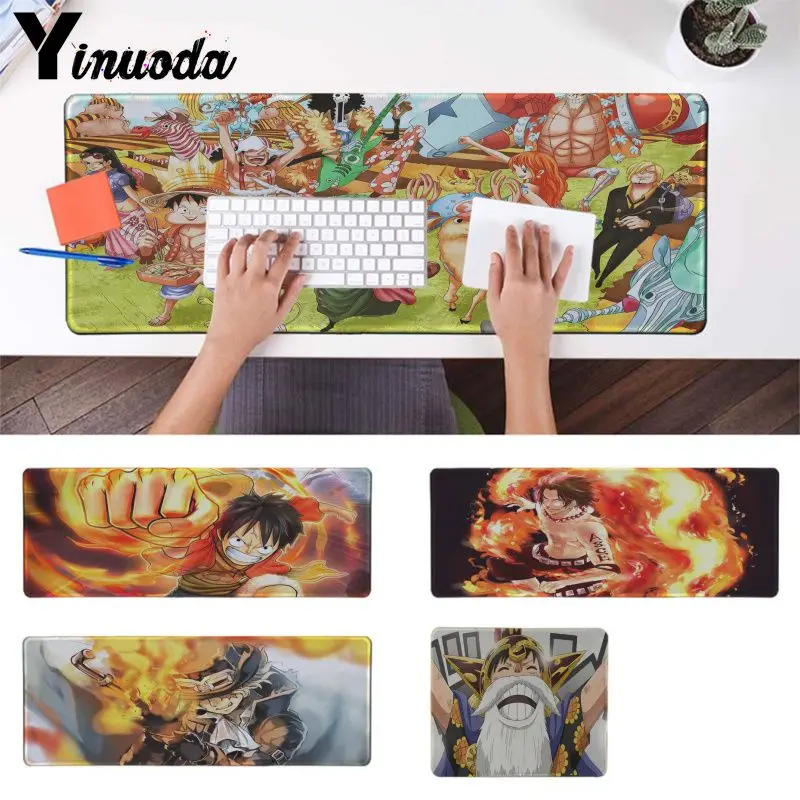 

Yinuoda New Design Anime One piece Gaming Player desk laptop Rubber Mouse Mat Large Gaming Mouse Pad with Locking Edge