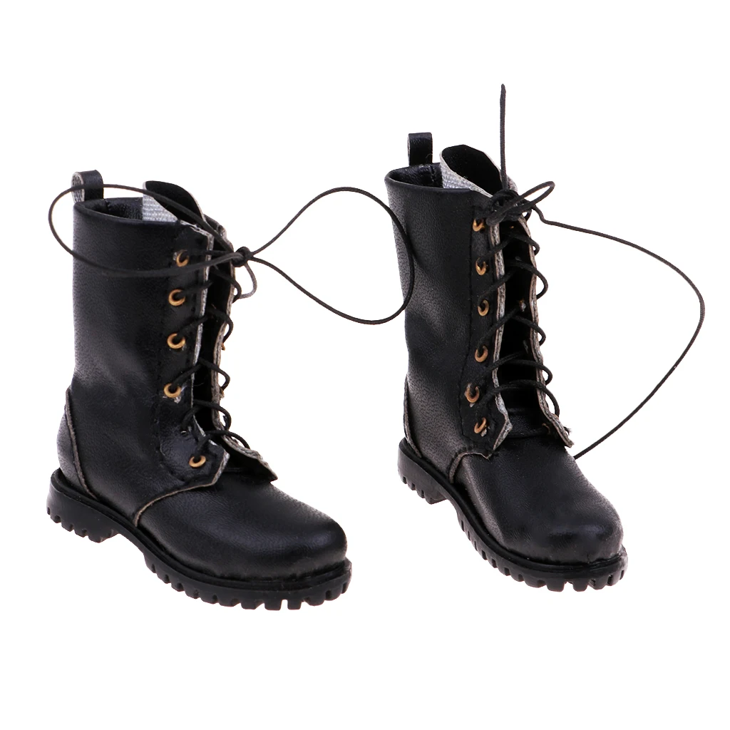 

1/6 Scale Men's Black Boots Shoes Accessories for 12" Male Action Figure Body Costume Ornaments