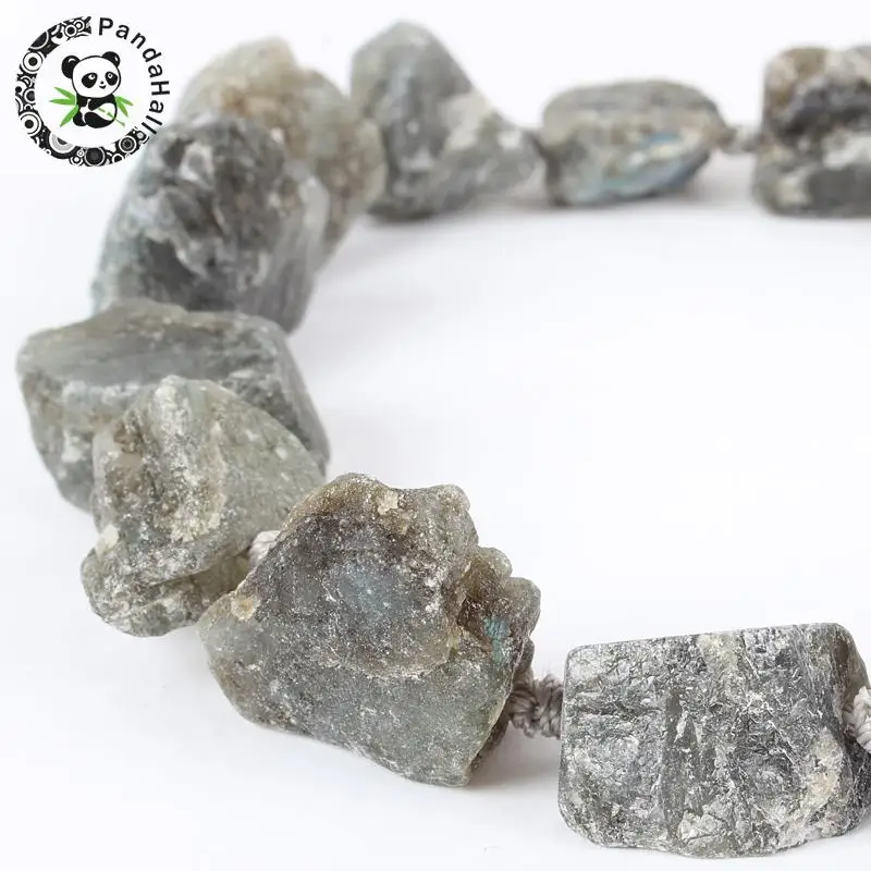 

Natural Labradorite Stone Beads Drill Rough Irregular Nuggets Strands 13~40x10~26x10~23mm,Hole: 2mm;about 14~19pcs/strand,16.54"