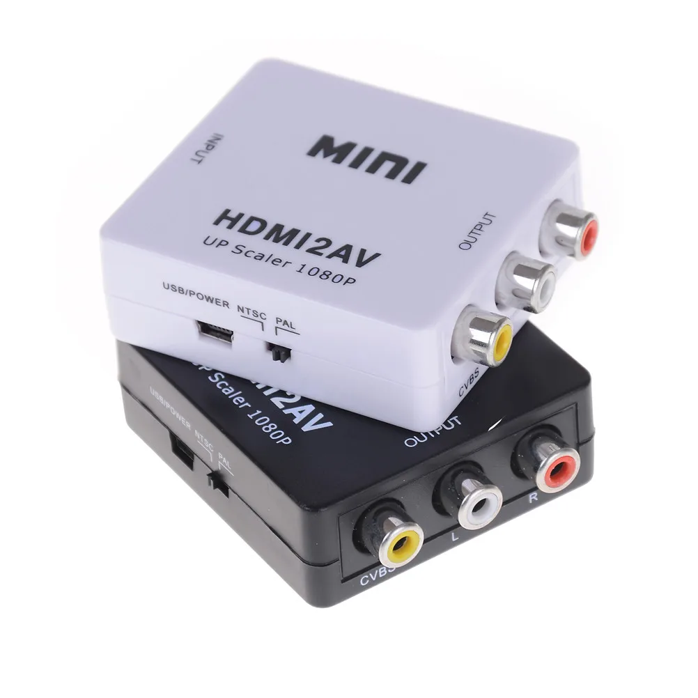 

HDMI TO AV Scaler Adapter HD Video Converter Box HDMI to RCA AV/CVSB L/R Video 1080P HDMI2AV Support NTSC PAL Wholesale
