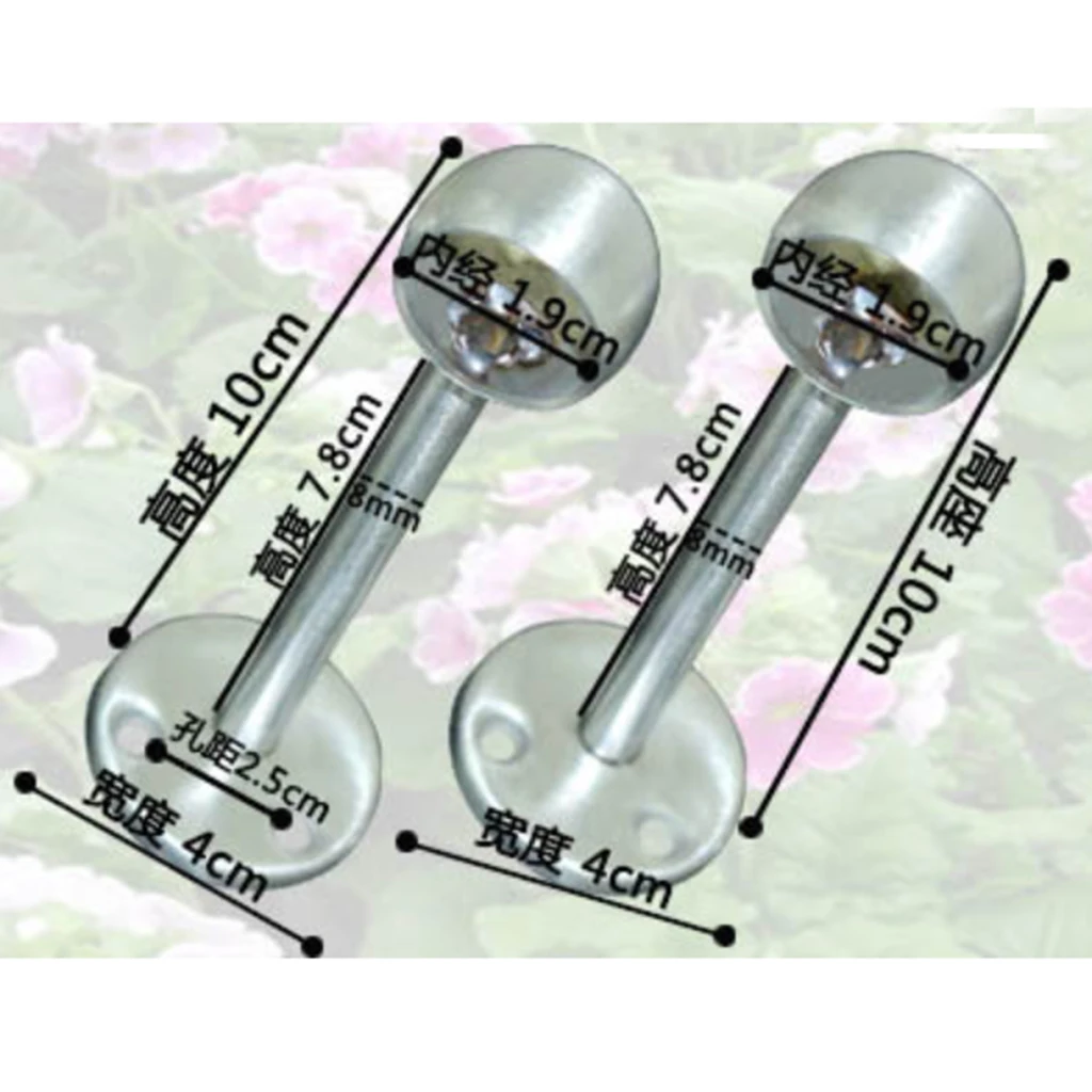 2pcs Ceiling Mount Bracket, Stainless Steel Shower Curtain Wardrobe Pipe 0.98 In Diameter Closet Rod Holder Bathroom Accessories