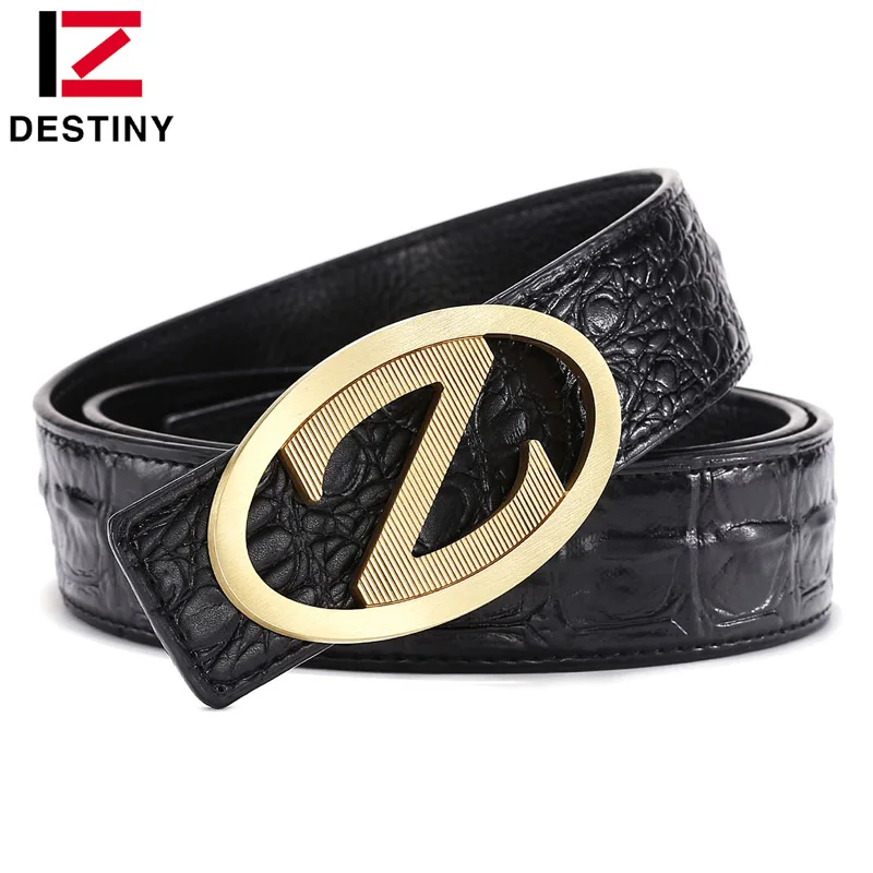 

DESTINY Luxury Z Belt Men Famous Brand Designer Belts High Quality Male Genuine Leather Strap Copper Buckle Fashion Wide Cinto