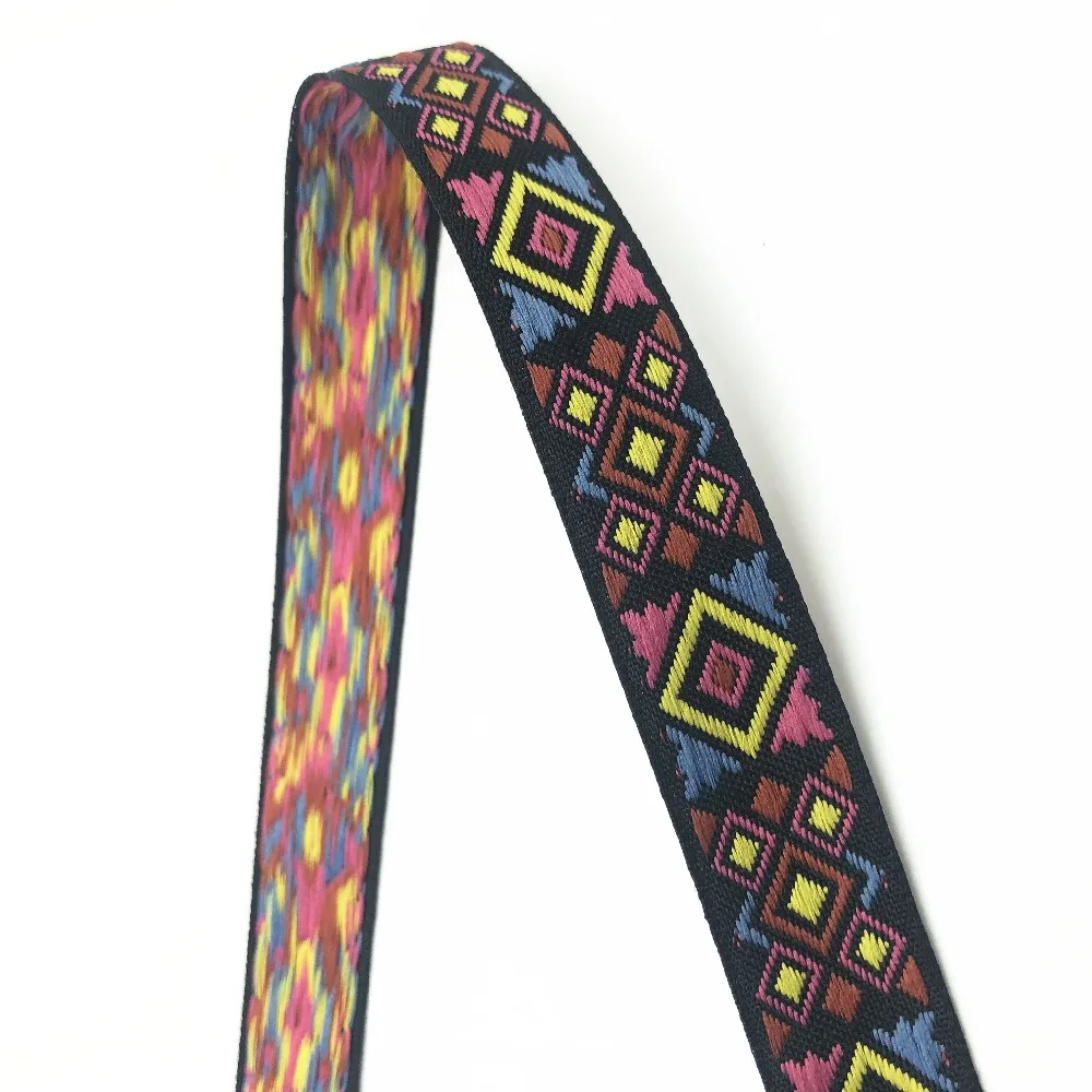 

5Yards 20mm 3/4" Festival Birthday Gifts Packaging Materials Woven Ribbon Mixed-color Geometric Pattern Jacquard Ribbon