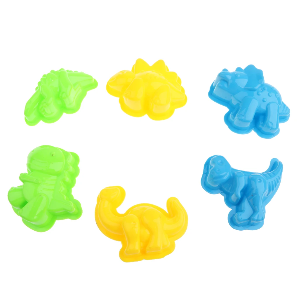 6 Styles Portable Child Kid Model Sand Clay Mold Kits Mini Dinosaur Sand Molds Beach Building Fun Activity Toys