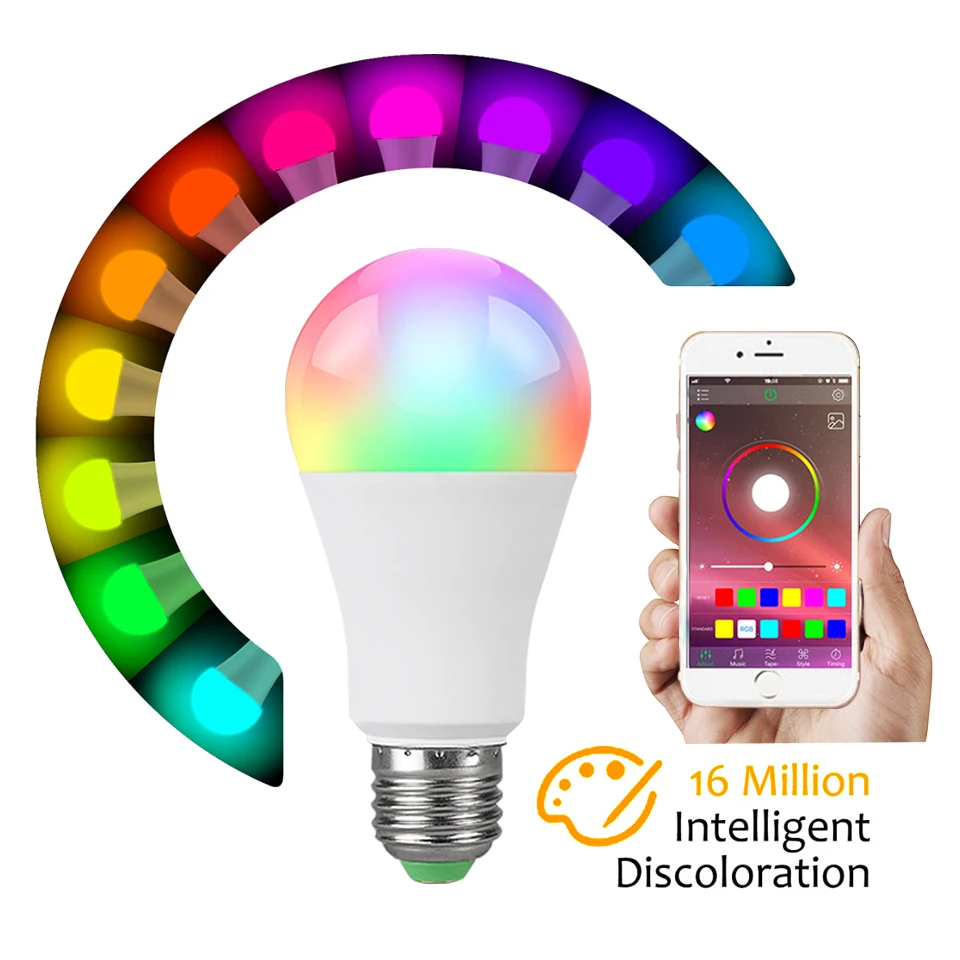 E27 B22 RGB Smart LED Bulb Light Color Changing Dimmable Remote/ Bluetooth Lamp E27 B22 RGB Smart LED Bulb Light Color Changing Dimmable Remote/ Bluetooth Lamp
