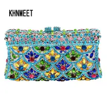 Зеленый вечерний клатч Сумки женские вечерние Сумочка эксклюзивная со стразами идеально сочетаются с нарядным Свадебная вечерняя сумка пакет для девушек на бал, monedero Банкетный Кошелек SC201