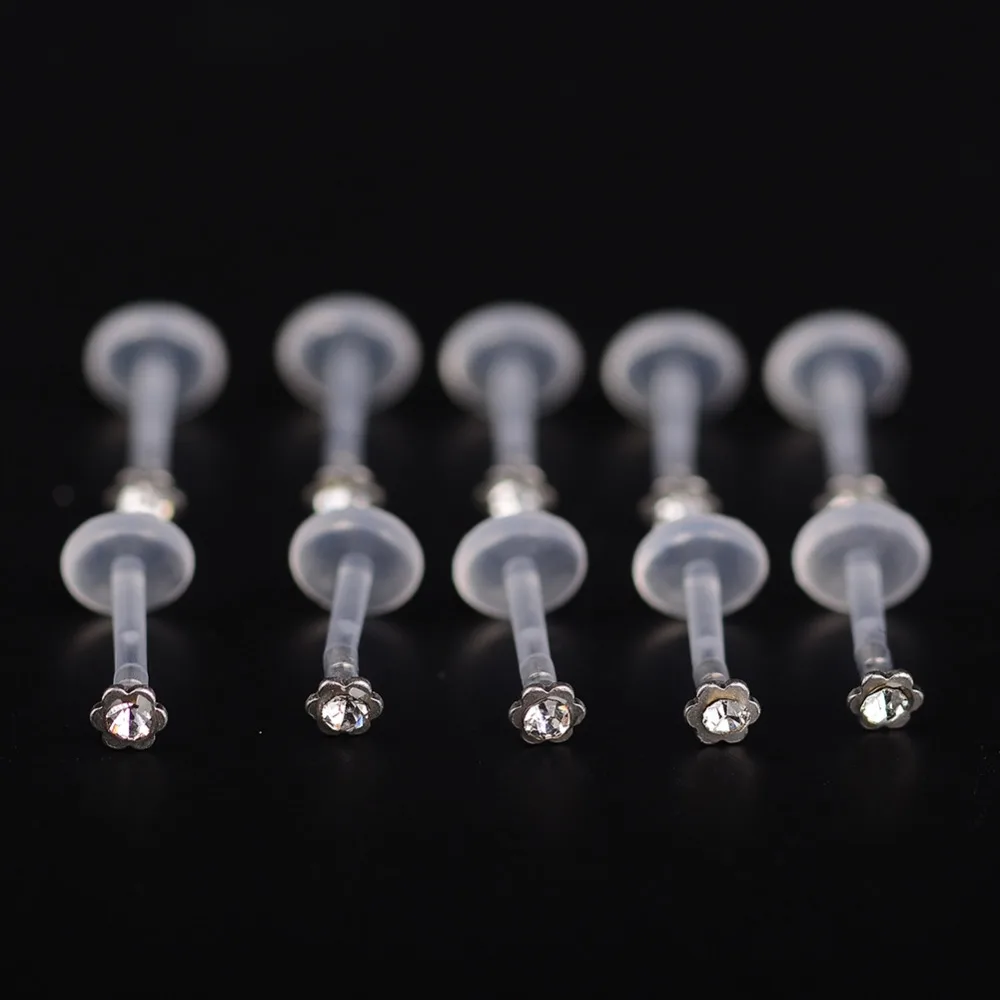 25 Pcs Lip/Labret/Ear Retainer Bar Rings Studs Hide Piercing Bio
