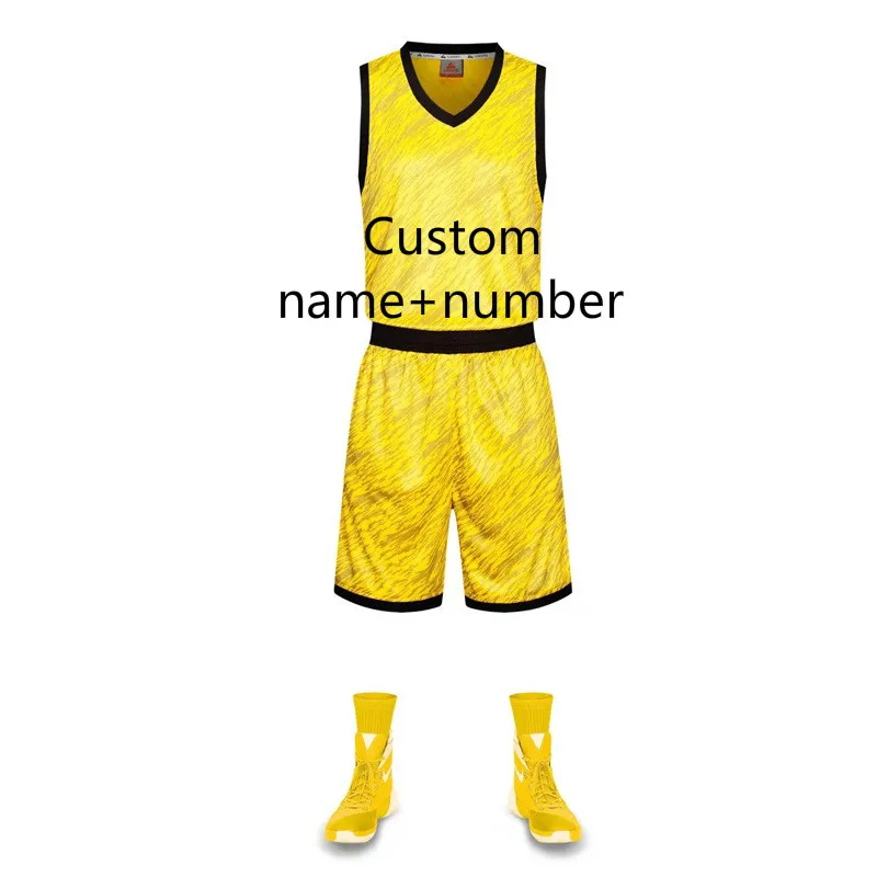 Пользовательские новые мужские команда колледжа баскетбольные трикотажные изделия комплекты униформы спортивная одежда дышащий баскетбольный спортивный костюм для молодежи шорты - Цвет: CT YW