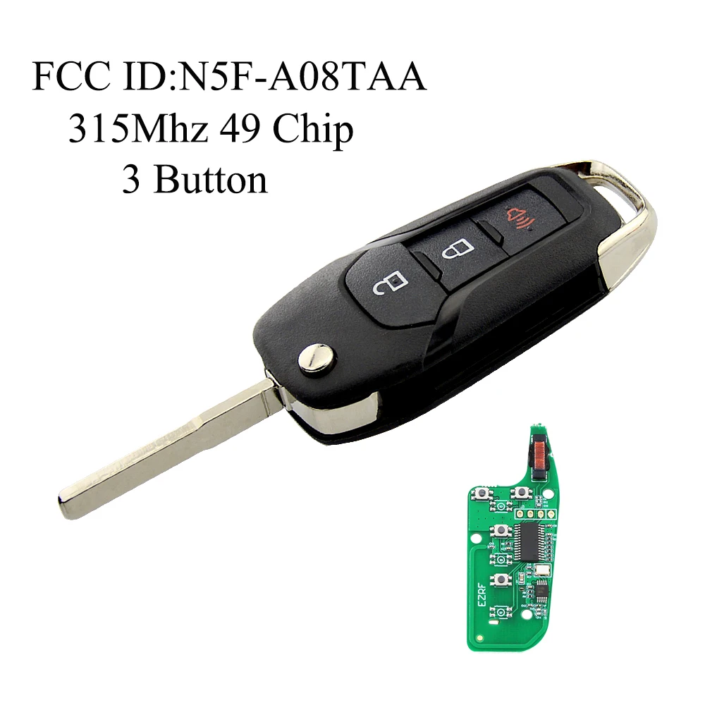 Günstige OkeyTech Remote Key für Ford Fusion Escort Focus Mondeo Ranger Flip Folding HU101 Klinge 49 Chip N5F A08TAA Senden Schlüssel Ring