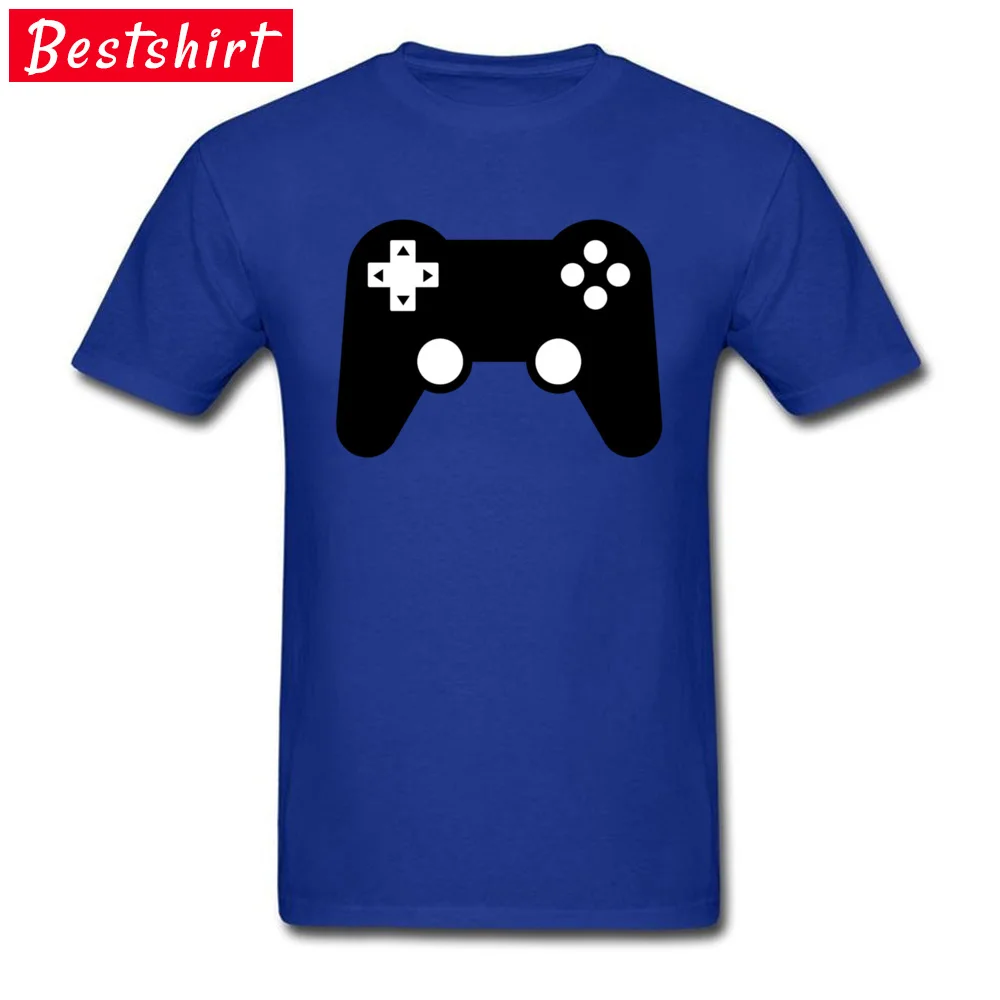 Game Controller Round Neck T-Shirt ostern Day Tees Short Sleeve Newest 100% Cotton Fabric Design Top T-shirts Casual Male Game Controller  blue