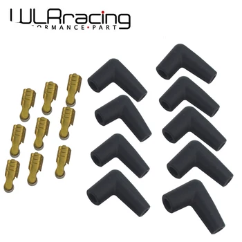 

WLR RACING - 9 pcs / set HEI style distributor caps Spark Plug Wire Male Rubber Boots Terminals Ends Connector set WLR-SSC03