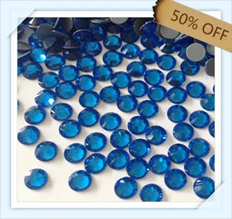 

50% off free shipping super shiny flatback for garment size ss6 2.1mm sapphire color with 1440 pcs each pack ; diamond stone