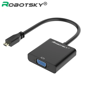 

Micro HDMI to VGA Adapter with 3.5mm audio jack Male to Female Converter Adapter 1080p for HDTV XBOX PS4 Tablet PC Projector