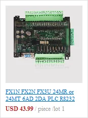 FX1N FX2N FX3U 48MR или 48MT, 6AD 2DA PLC RS232 RS485 Modbus RTU 24VDC для Mitsubishi PLC, может опционально