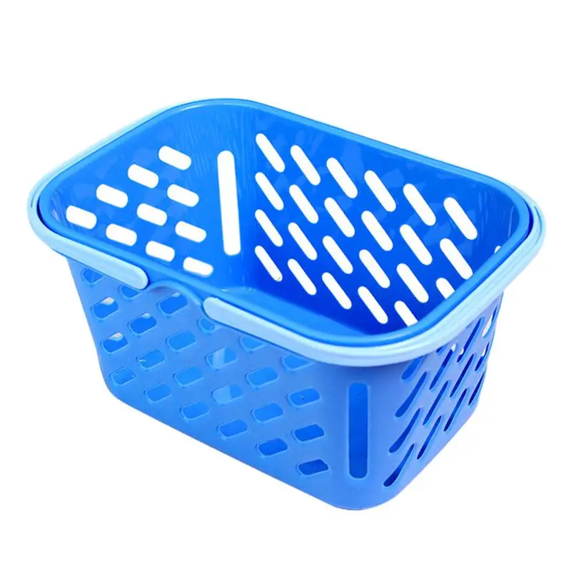 

1pc Shopping Pretend Play Portable Grocery Plastic Basket Toys Storage for Kitchen Kids (Random)