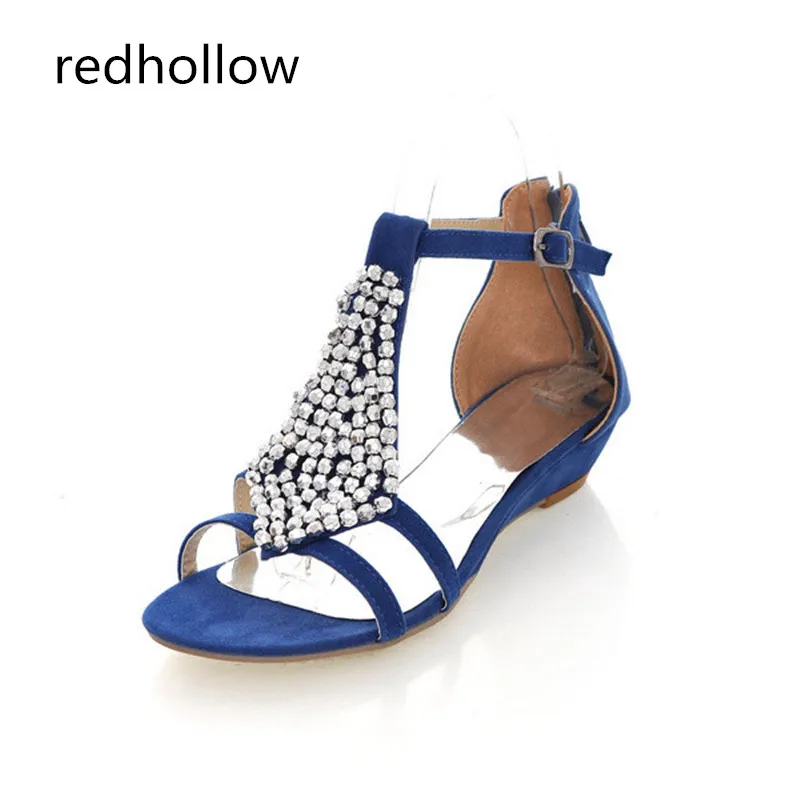 

Women Summer Sandals Bling Beading Plaftorm Wedges Shoes Woman Golden Slid Slip-on Roman Flip Flops Size 34-45