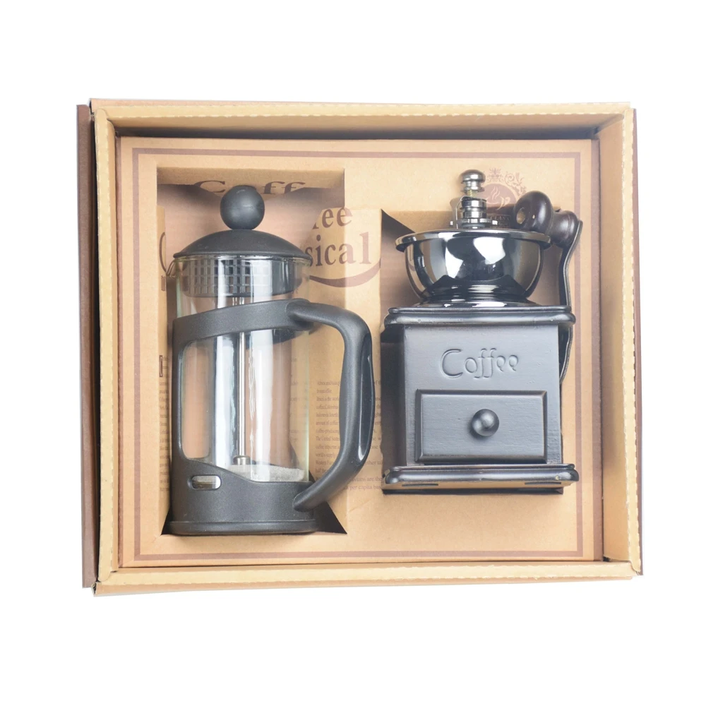جديد وصول Coffeeware مجموعة 350 ملليلتر الصحافة الفرنسية القهوة اليدوية طاحونة DIY المنزلية Coffeeware طقم هدايا للأسرة الأصدقاء عشاق