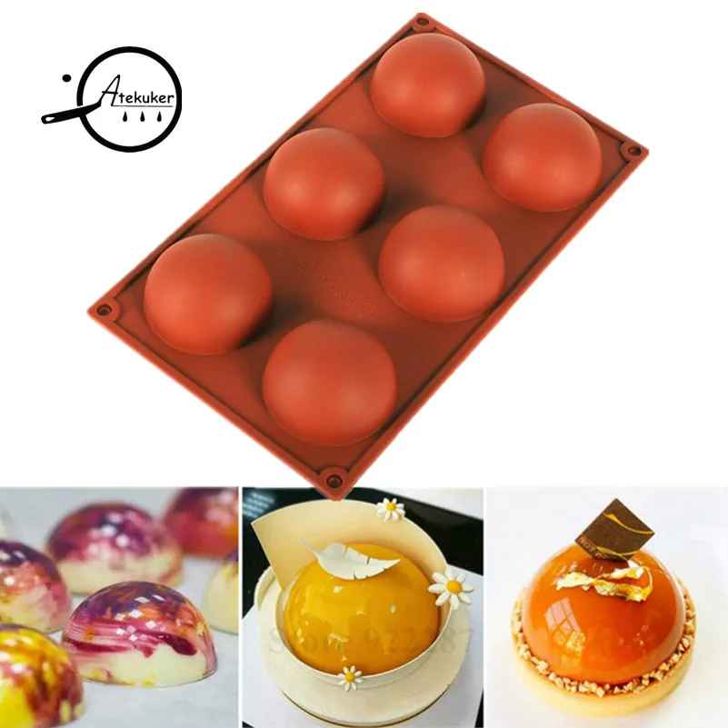 

6 Hemisphere holes silicone cake mold bakery kits cookies cooking