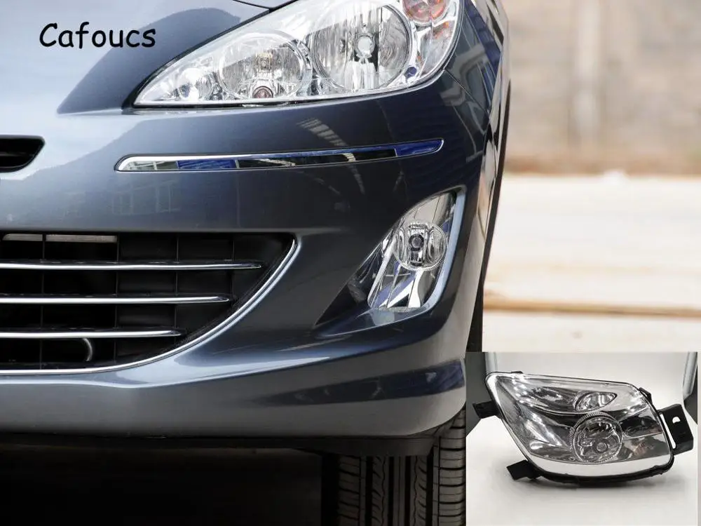 Cafoucs Автомобильные противотуманные фары для peugeot 308 2007-2011 для 408 2008-2010 переднего бампера дальнего света с лампами - Цвет: Left side LH