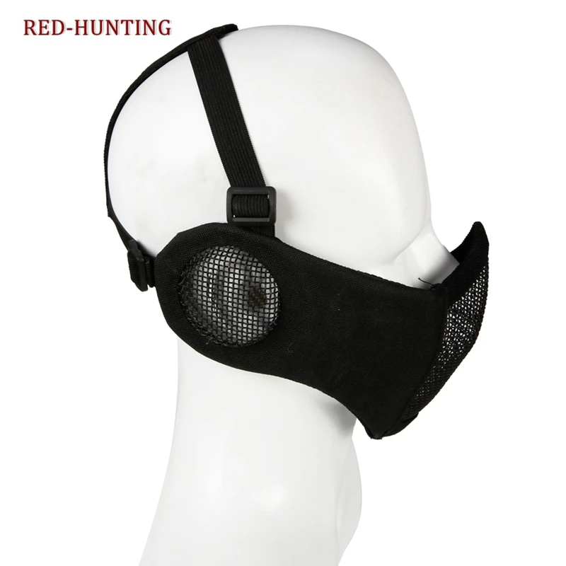 Прочная " Складная полумаска для страйкбола с защитой от ушей, Военная Тактическая защитная маска для нижнего лица