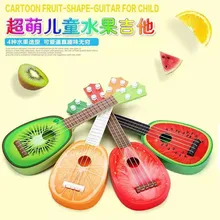 QICSYXJ Birthday Gift Supply Children Cartoon Fruit Toy Musical Instrument Watermelon Strawberry Orange Kiwi Fruit Mini Guitar