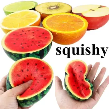 

Squishy Simulation Fruit Slow Rising Cream Scented Squeeze Decompression Toy Stress Reliever Decor Antistress Toy For Kids