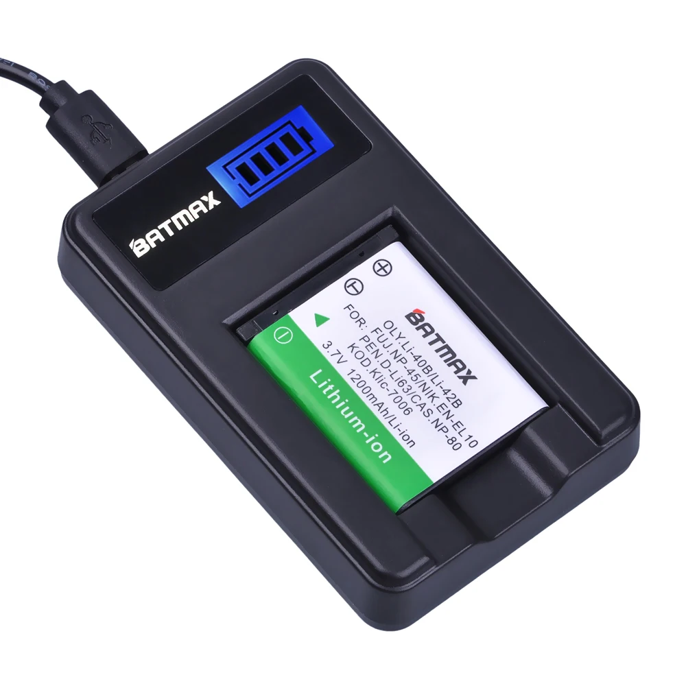 Rechargeable Battery Charger 1200mAh Battery + LCD Charger for Olympus FUJIFILM rechargeable battery charger,rechargeable battery,camera battery charger,camera battery