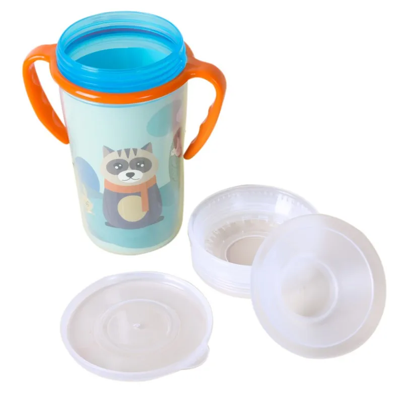 Детская чашка с двойной ручкой для кормления мальчиков и девочек, горячая Распродажа, чашка для питья детей с мультяшным принтом, чашка для кормления детей