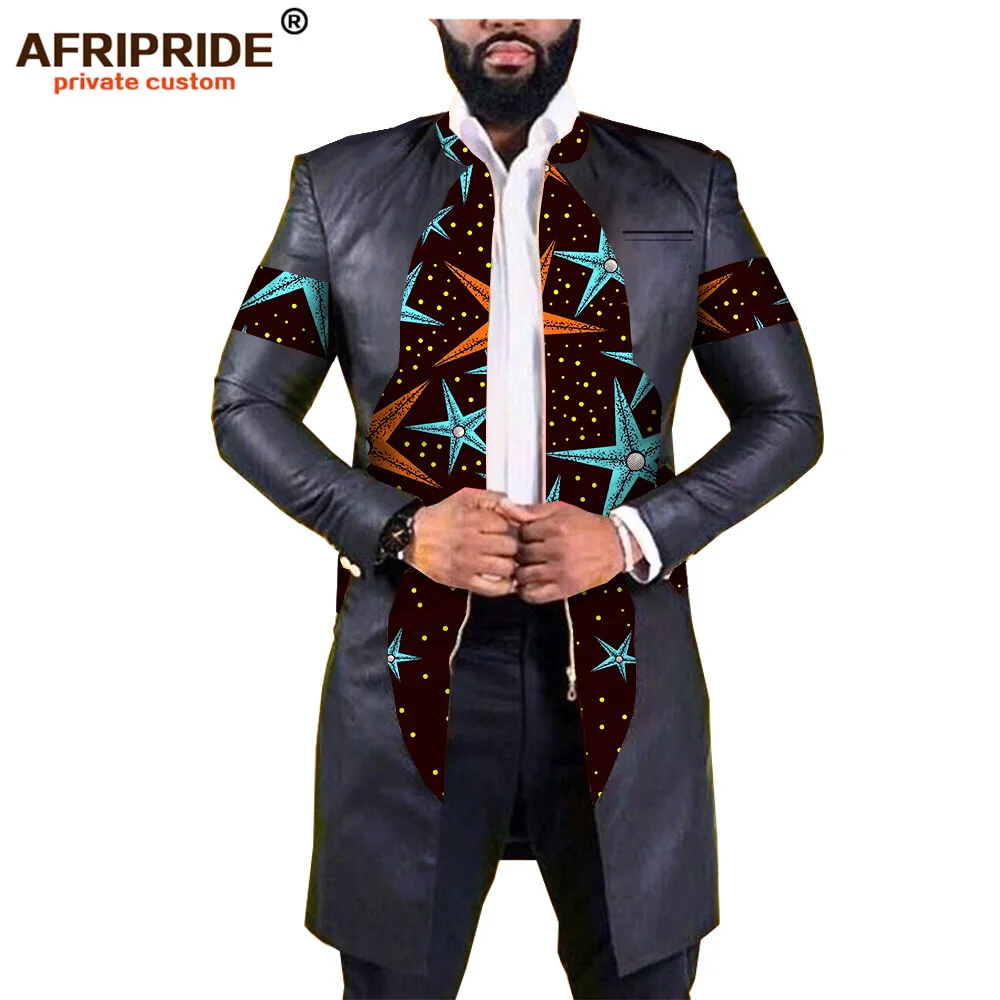 AFRIPEIDE африканская Весенняя мужская куртка с длинным рукавом на молнии Повседневная куртка плюс размер из чистого хлопка и искусственного меха в стиле пэчворк A1914002