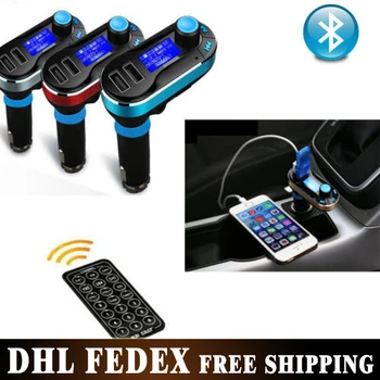 

100Pcs/Lot Wireless T66 MP3 Player Car Kit FM Transmitter With Car Audio Remote Control LCD Display Free Shipping