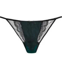 100 Silk Underwear dark green silk underwear women red lace panties underwear summer silk women Free Shipping