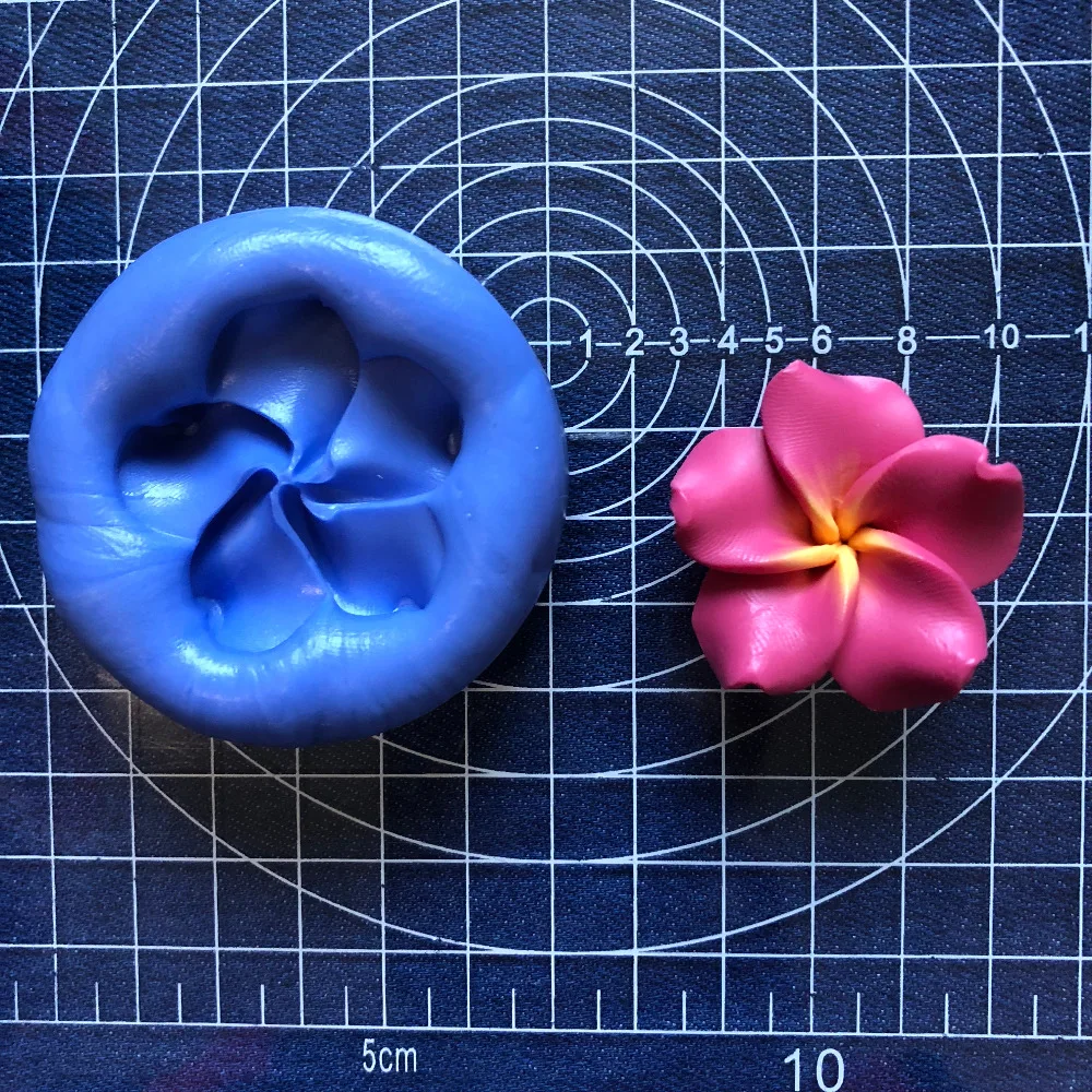 

Cake Tools 4cm Plumeria garden flower silicone mold Decorating Cupcake Gumpaste fondant tool mould
