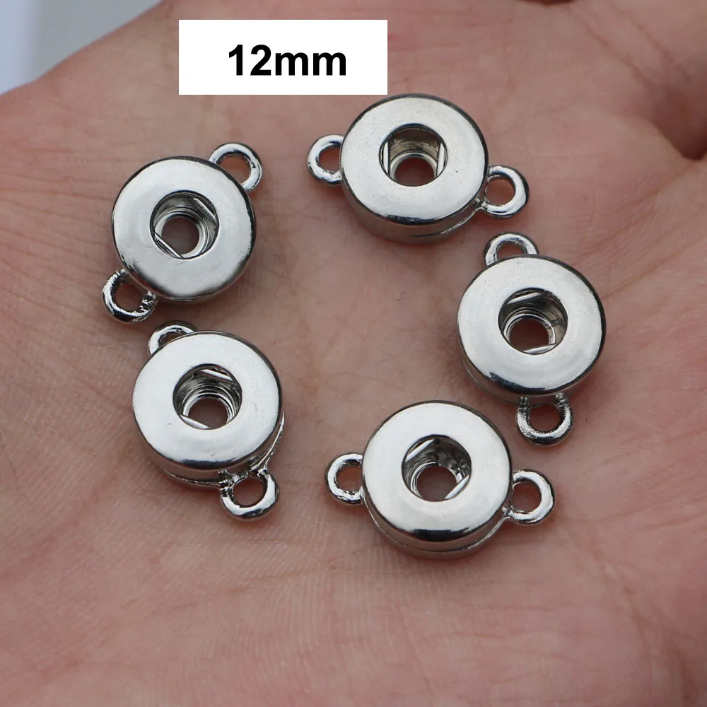 

50pcs/lot Metal Diy Silver 12mm Snap Button Connectors For Diy Snap Button Jewelry Findings