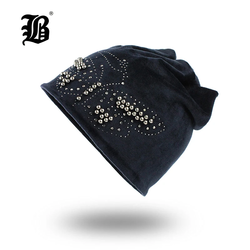 [FLB] Женская бини Капот осень-зима кепки s хип-хоп кепки шляпы со стразами для женщин шапочки, Балаклава женщин s Skullies F18051