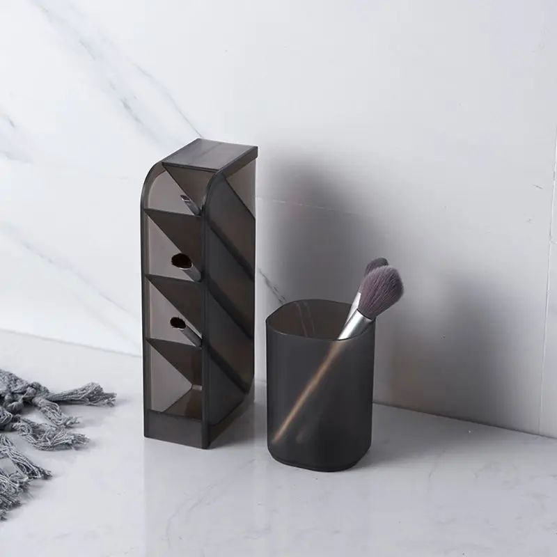 

Plastic Desk Organizer Desktop Pen Pencil Holder Makeup Storage Box Stationery School Office Supplies