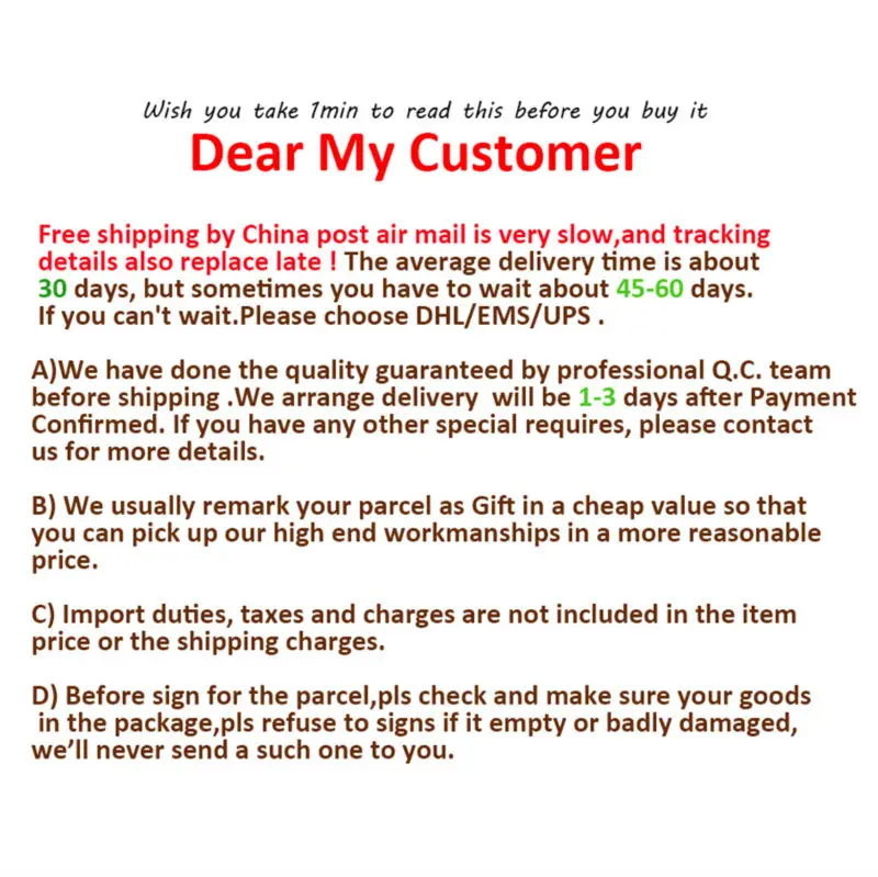 shipping notes