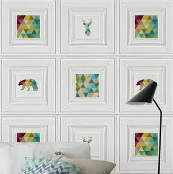 

Thicken Nordic style 3d wall sticker printing self-adhesive wallpaper waterproof old wall renovation stickers