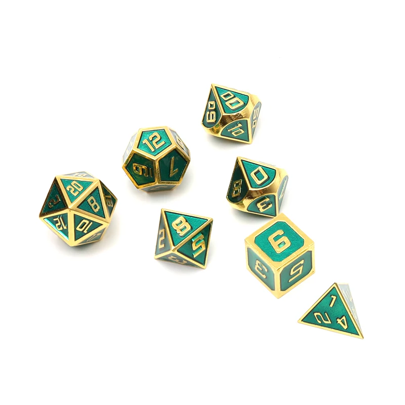 

Chengshuo rpg metal dice dnd polyhedral set dungeons and dragons d&d table game d20 12 10 6 Zinc alloy green digital dices dodas