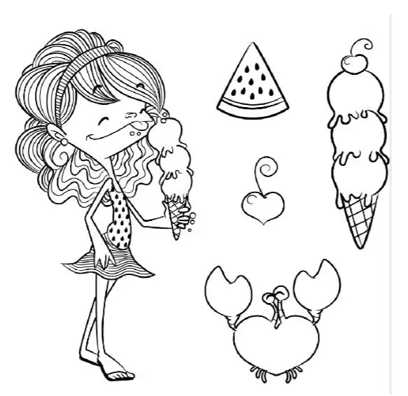 

Ice cream girl Transparent Clear Silicone Stamp/Seal for DIY scrapbooking/photo album Decorative clear stamp A1357