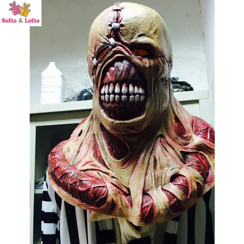 Мышечная маска зомби резиновая злой призрак вируса страшный костюм для Хэллоуина платье макияж ужасная шутка поставка