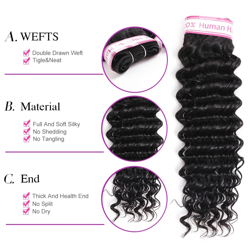 Rcmei Brazilian Deep Wave Bundles With Closure Remy Deep Wave Human Hair Weave 3 Bundles With Lace Closure Deep Curly Extensions Rcmei Brazilian Deep Wave Bundles With Closure Remy Deep Wave Human Hair Weave 3 Bundles With Lace Closure Deep Curly Extensions