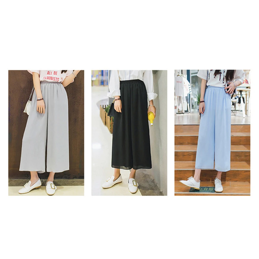 ZYFPGS 2019 Summer Women's Straight Casual Pants Loose Nine Pants Large Size Cloth Pants Basic Sales Lattice Solid Z0710 ZYFPGS 2019 Summer Women's Straight Casual Pants Loose Nine Pants Large Size Cloth Pants Basic Sales Lattice Solid Z0710